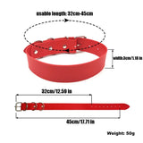 30MM Red PU Letters Collar Choker Necklace Name Buckle Chocker Jewelry