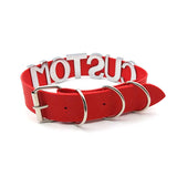 30MM Red PU Letters Collar Choker Necklace Name Buckle Chocker Jewelry
