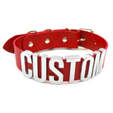 30MM Red PU Letters Collar Choker Necklace Name Buckle Chocker Jewelry