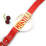 Sexy Red PU Leather Collars Letters Slave Hotwife Choker Necklaces
