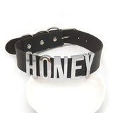 30MM Soft Leather Collars Goth Sexy Letters Choker Necklace Punk BDSM