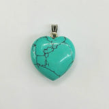 30MM Heart Natural Stone Pendants Necklace Jewelry Making 10pcs/lot