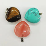 30MM Heart Natural Stone Pendants Necklace Jewelry Making 10pcs/lot