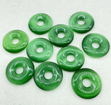 30mm Quartz Cat's Eye Opal Donut Pendant Charms for Jewelry Making - 12Pcs