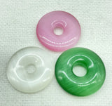 30mm Quartz Cat's Eye Opal Donut Pendant Charms for Jewelry Making - 12Pcs