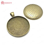 30PCS Antique Bronze Brass Round Disk for Trays Bezels Diy Jewelry Findings