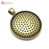 30PCS Antique Bronze Brass Round Disk for Trays Bezels Diy Jewelry Findings