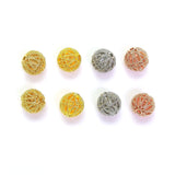 30PCS 14K Plated Brass Hollow Round Beads High Jewelry Accessories