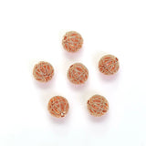 30PCS 14K Plated Brass Hollow Round Beads High Jewelry Accessories