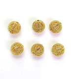 30PCS 14K Plated Brass Hollow Round Beads High Jewelry Accessories