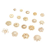 30PCS 14K Plated Brass Flower Beads Caps Filigree End Cap DIY Jewellery Crafts