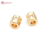 30PCS 18K Brass Cylinder Hollow Spacer Large Hole Beads Bracelet Jewelry Making