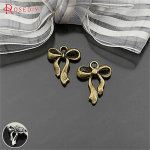 30PCS 20x18MM Antique Silver Bronze Bow Charms Pendants