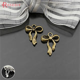 30PCS 20x18MM Antique Silver Bronze Bow Charms Pendants
