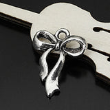 30PCS 20x18MM Antique Silver Bronze Bow Charms Pendants