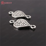 30PCS Antique Silver Heart Charms Pendants Jewelry Making Supplies DIY