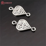 30PCS Antique Silver Heart Charms Pendants Jewelry Making Supplies DIY