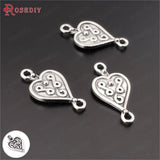 30PCS Antique Silver Heart Charms Pendants Jewelry Making Supplies DIY