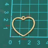 30PCS 24*25mm Metal Alloy Double Sided Hollow Love Charms Heart Pendants