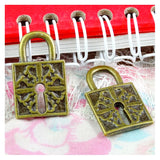 30PCS Antique Bronze Plated Lock Charms Pendants