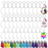 30PCS 4 Inch Acrylic Set, Clear Bulk with Ring, for Vinyl DIY Craft