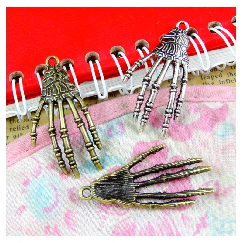 30PCS Vintage Skeleton Hand Charms Jewelry Findings