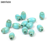 30PCS 5*8mm Natural Turquoise Barrel Beads for DIY Jewelry Making
