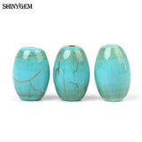 30PCS 5*8mm Natural Turquoise Barrel Beads for DIY Jewelry Making