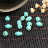 30PCS 5*8mm Natural Turquoise Barrel Beads for DIY Jewelry Making