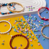 30PCS 6MM Triangle Shape Beads Colorful Rainbow Beads For Bracelets Making
