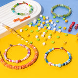 30PCS 6mm Cube Beads Colorful Glazed Ceramic Porcelain for Jewelry Making