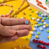 30PCS 6mm Cube Beads Colorful Glazed Ceramic Porcelain for Jewelry Making