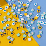30PCS Colorful Enamel Beads Square Shape Elastic Bracelets Tile Bead