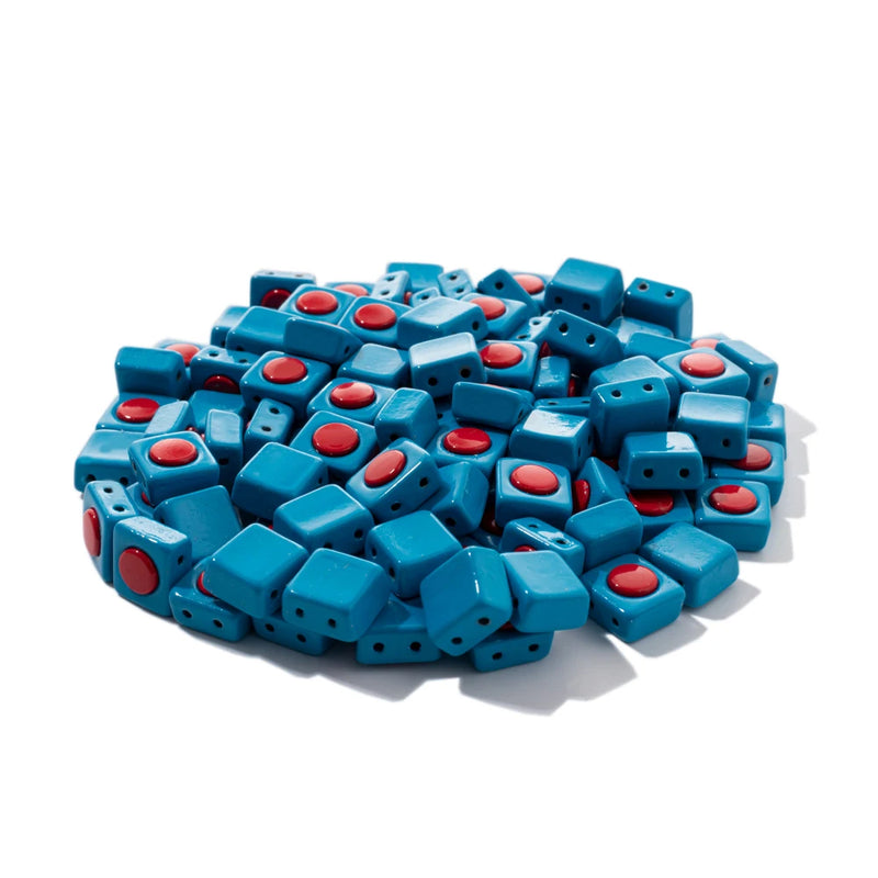 30PCS Colorful Enamel Beads Square Shape Elastic Bracelets Tile Bead