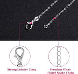 925 Sterling Silver 1MM Round Chains Necklace for Women Party Jewelry