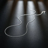 925 Sterling Silver 1MM Round Chains Necklace for Women Party Jewelry