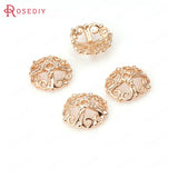 30PCS 9MM 24K Silver Brass Cross Beads Caps Tassel Caps