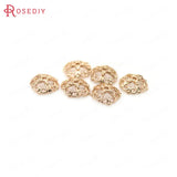 30PCS 9MM 24K Silver Brass Cross Beads Caps Tassel Caps