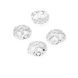 30PCS 9MM 24K Silver Brass Cross Beads Caps Tassel Caps