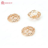 30PCS 9MM 24K Silver Brass Cross Beads Caps Tassel Caps