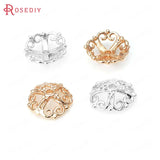 30PCS 9MM 24K Silver Brass Cross Beads Caps Tassel Caps