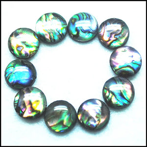 30PCS Abalone Shell Round Cabochons Mother Of Pearl DIY Jewelry