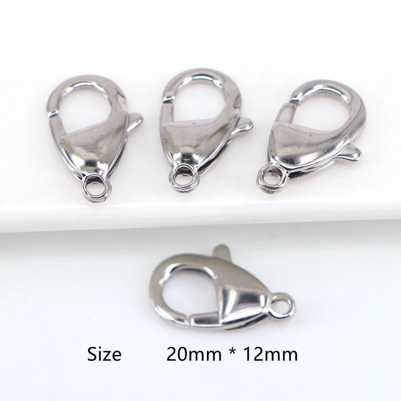 30PCS Stainless Steel Lobster Claw Clasps, Findings for Jewelry Making