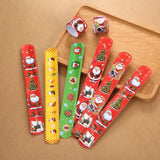30PCS Christmas Slap Bracelet Kids Favourite Present with Santa Claus Pattern