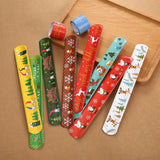 30PCS Christmas Slap Bracelet Kids Favourite Present with Santa Claus Pattern