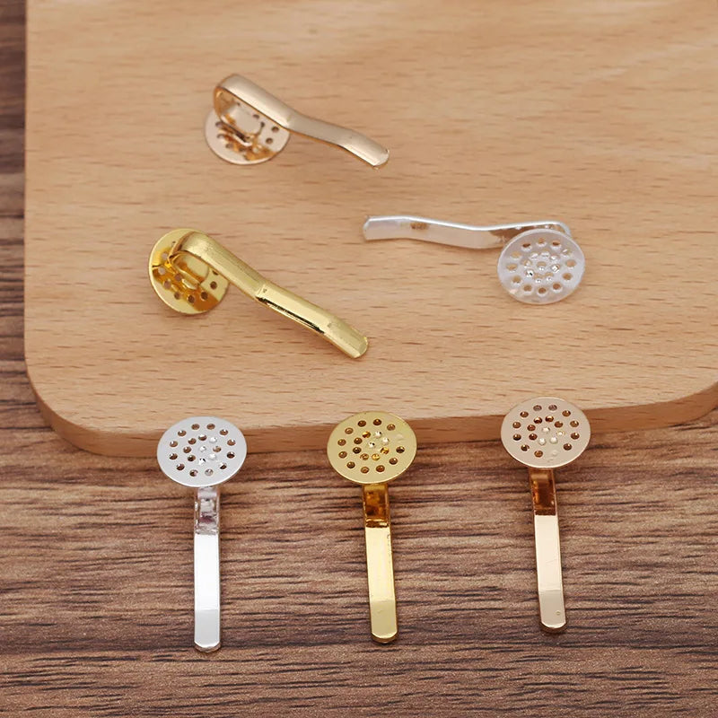 30PCS Butterfly Metal Ponytail Hooks Flower Pads DIY Headpieces Material