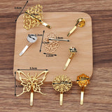 30PCS Butterfly Metal Ponytail Hooks Flower Pads DIY Headpieces Material