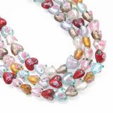 30PCS Glass Heart Charms Pendants DIY Jewelry Love Pendant Findings 10mm