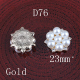 30PCS Vintage Metal 3D Rhinestone Buttons for Hair Accessories
