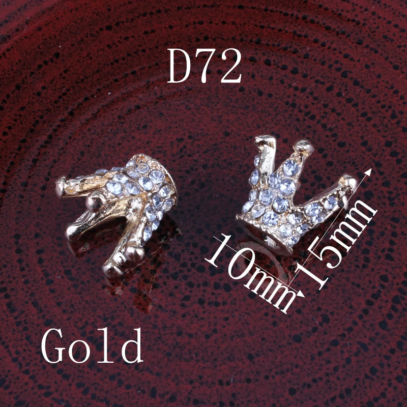 30PCS Vintage Metal 3D Rhinestone Buttons for Hair Accessories